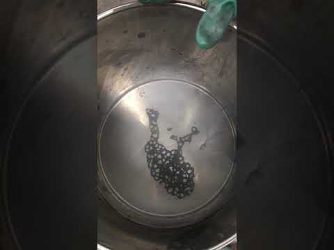 This is what happens when you pour liquid nitrogen into a dirty container