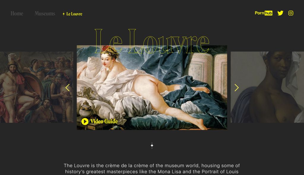 PornHub has launched a museum guide for classical nudes