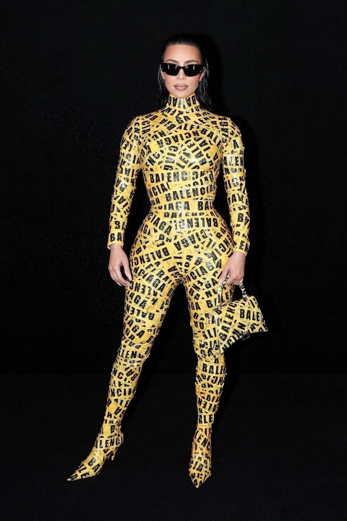 Kim Kardashian flaunts curves in Balenciaga catsuit made out of tape