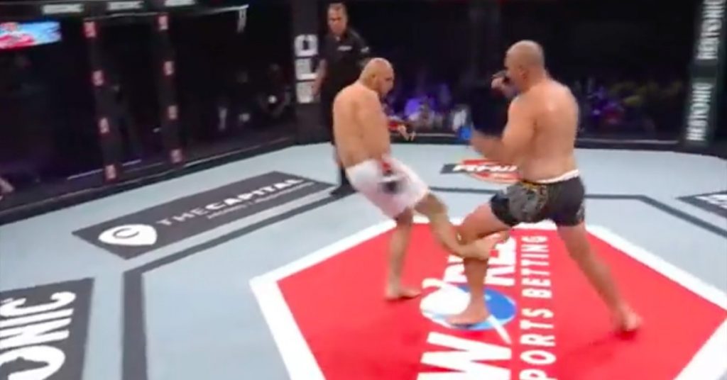 Graphic: Fighter throws low kick, breaks leg in gruesome fashion at EFC 92 