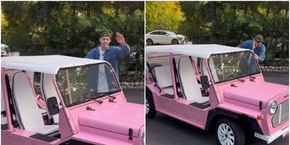 Pete Davidson Drove Kim Kardashian’s Hot Pink Golf Cart to Deliver Pizza to Scott Disick