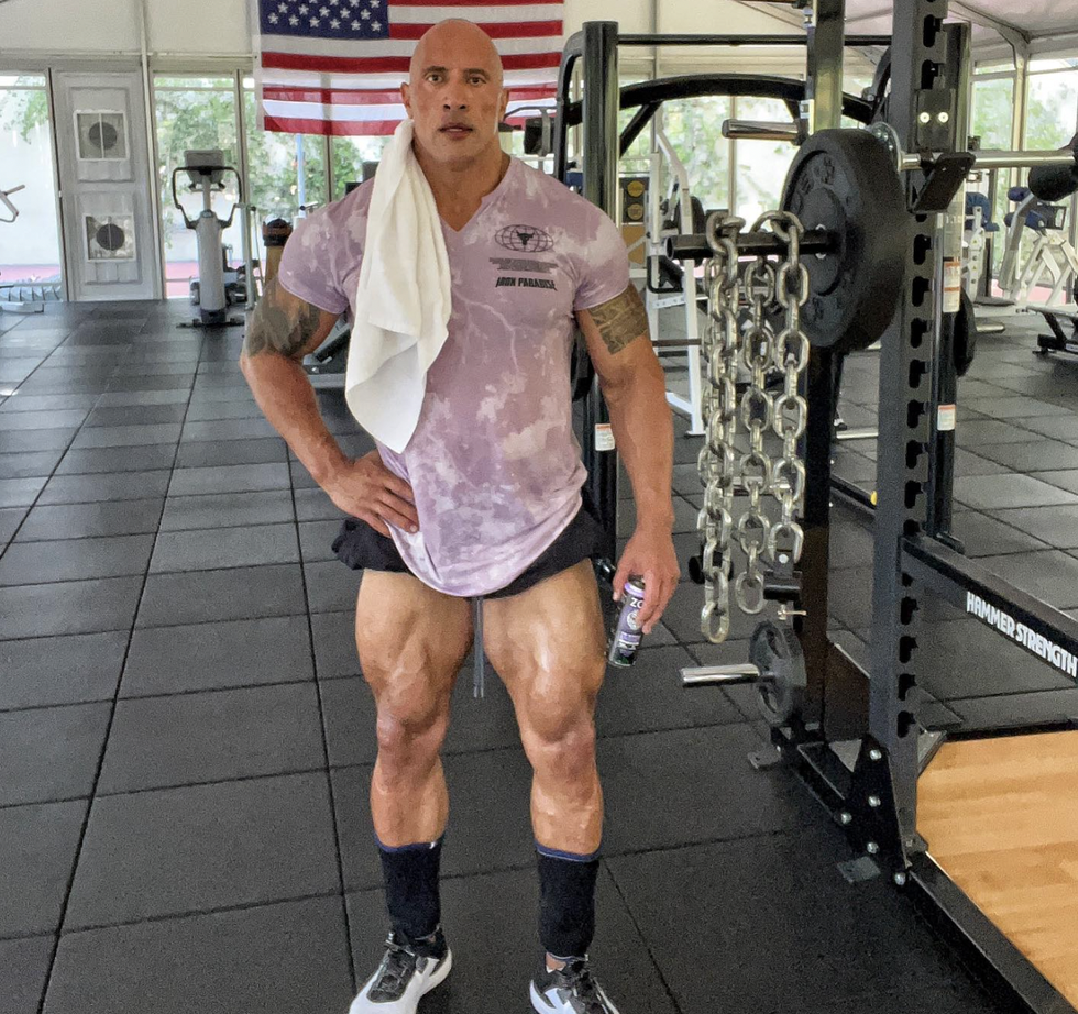 The Rock’s Latest Gym Photo Will Make You Want to Train Your Legs Immediately