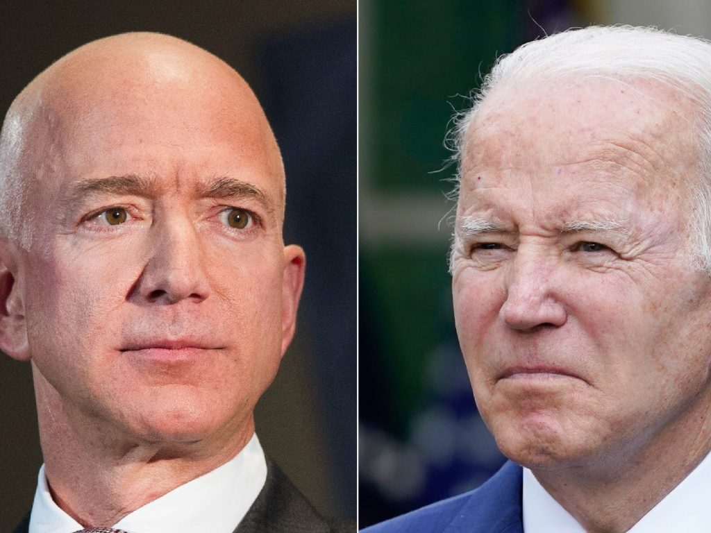 The White House fires back at Jeff Bezos, saying it ‘doesn’t require a huge leap’ to understand why he opposed an economic agenda that taxes the super-rich