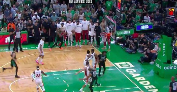 The Heat bench tried to intimidate Celtics shooters from the sidelines in NBA Playoffs