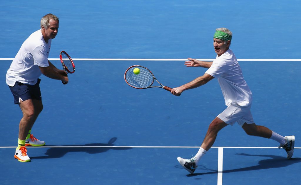John McEnroe is playing tennis against a virtual version of himself on ESPN+