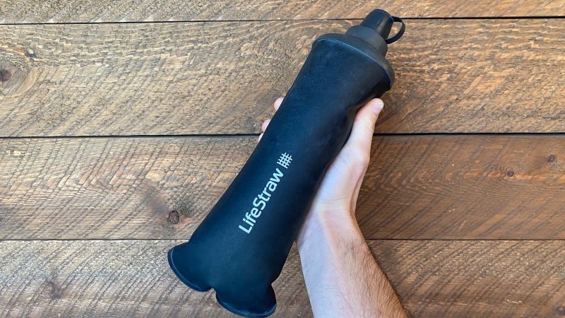 All travelers should carry this collapsible filtered water bottle