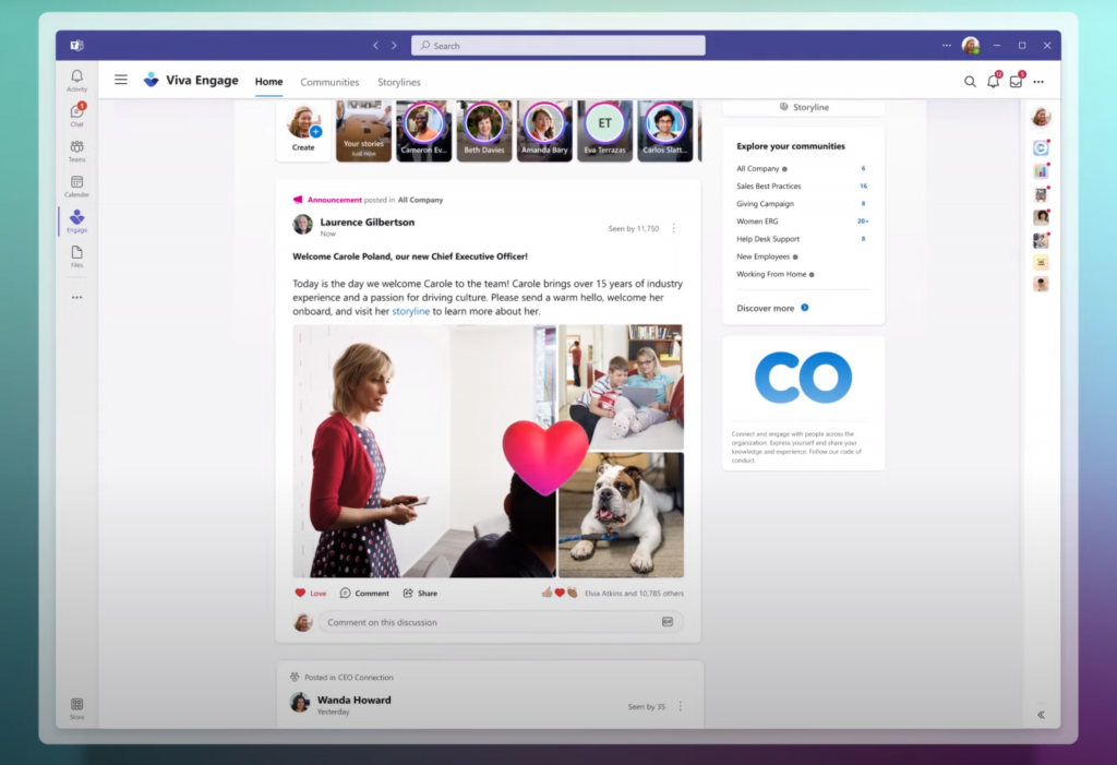 Microsoft Teams is adding a Facebook clone so you can Like your boss’s pet