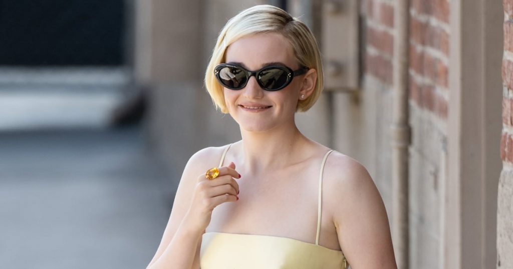 Julia Garner Brings Back the ’60s in a Yellow Minidress