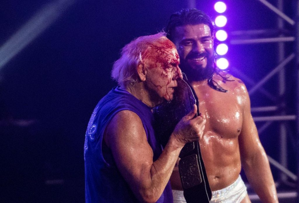 Ric Flair says goodbye in fitting fashion, with a showy robe and a bloody face | Estes