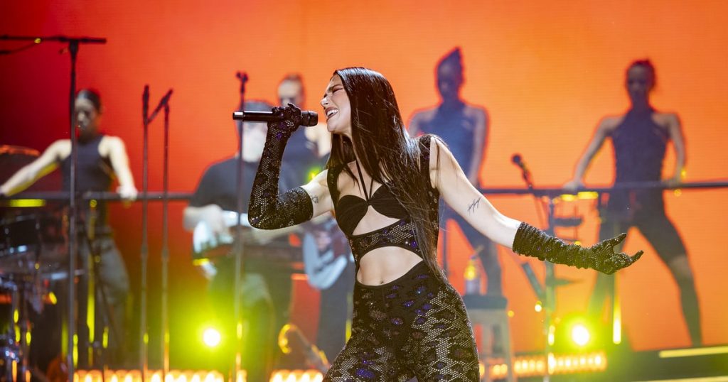 Dua Lipa Styles a Denim Thongkini With Heels For Her Birthday