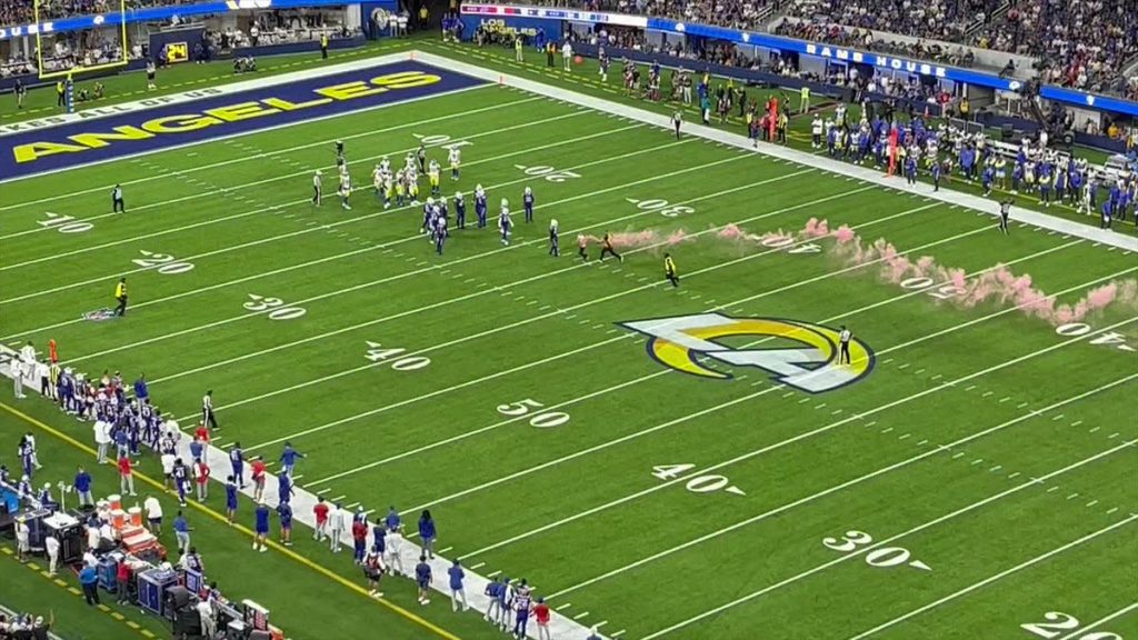 WATCH: Flare On Field Halts Rams-Bills Game