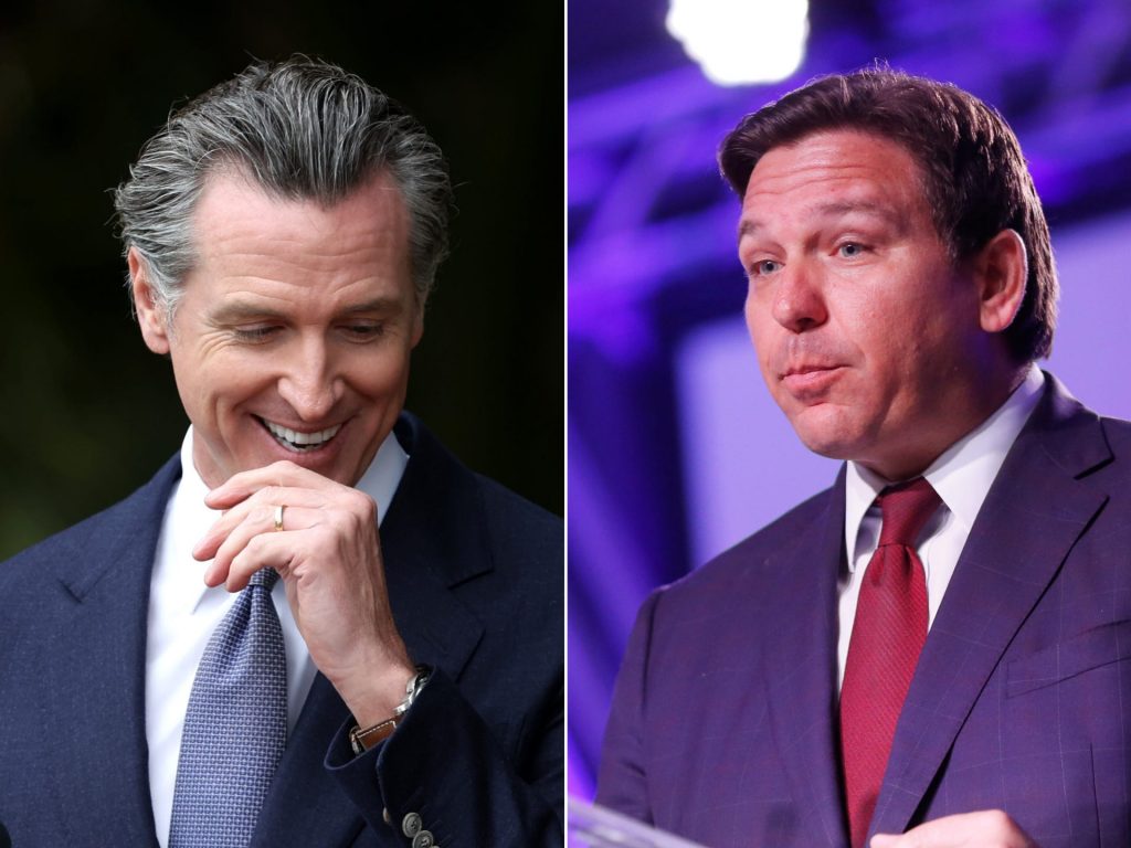 Gov. Gavin Newsom challenges Gov. Ron DeSantis to a debate on CNN: ‘I’ll bring my hair gel. You bring your hairspray.’