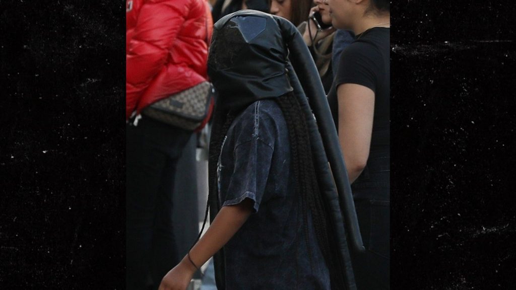 North West Wears Full Leather Face Mask in Paris During Fashion Week