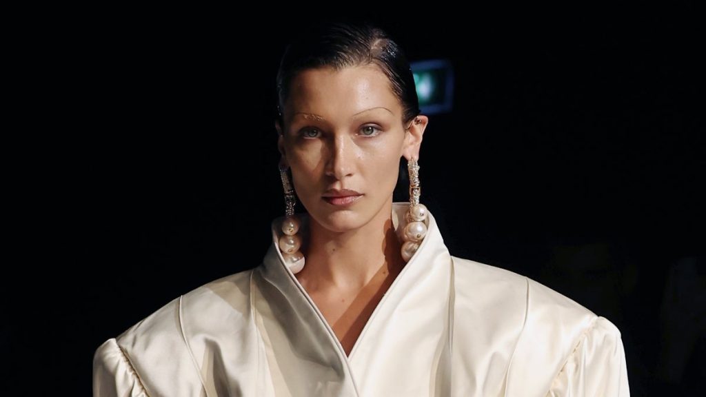 Bella Hadid Has a Dress Painted Onto Her Body to Close Out Coperni Fashion Show (Video)