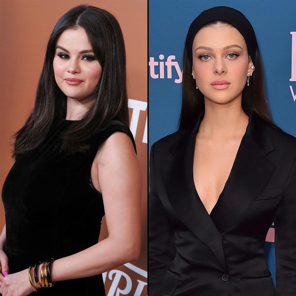 Selena Gomez and Nicola Peltz Match in Metallic Valentino Dresses on NYE