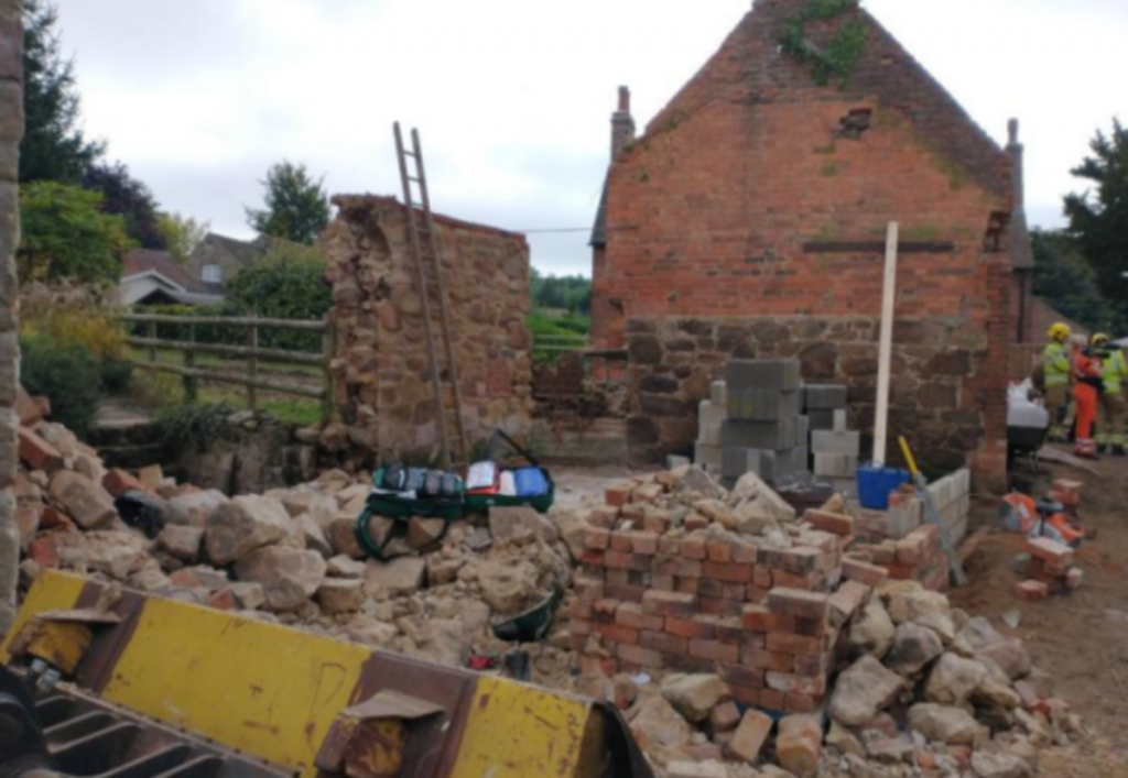 Builder crushed and blinded in wall collapse