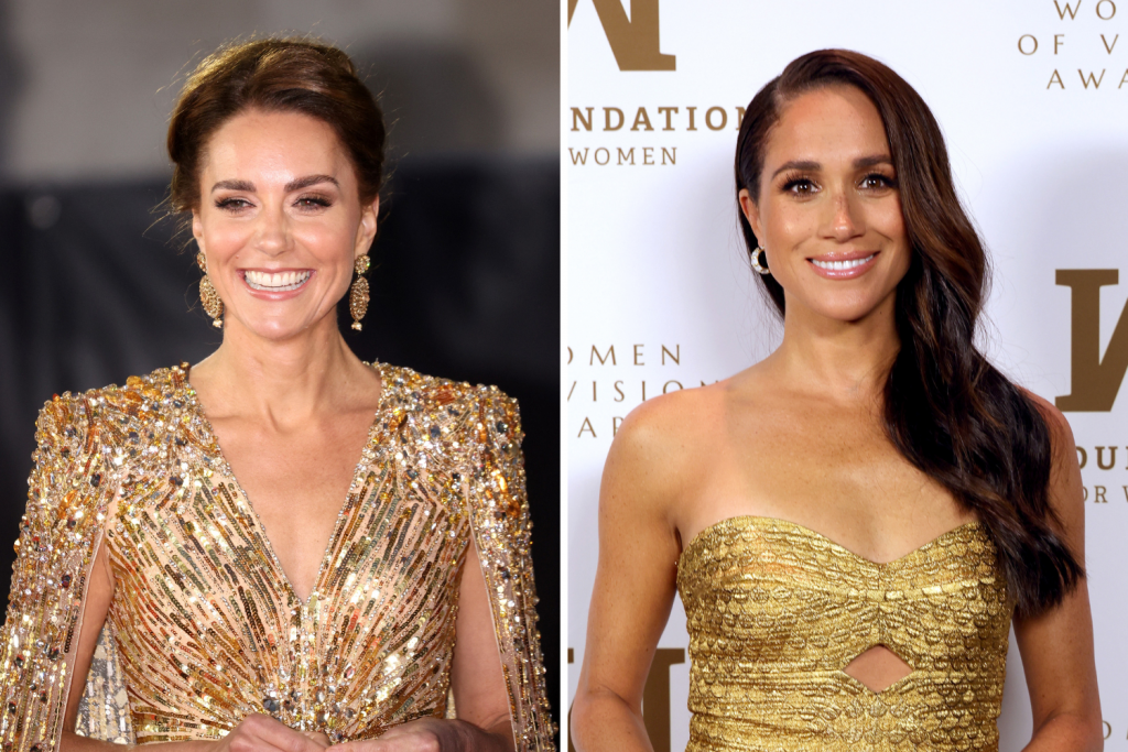 Kate Middleton’s and Meghan Markle’s Dazzling Gold Fashion Moments
