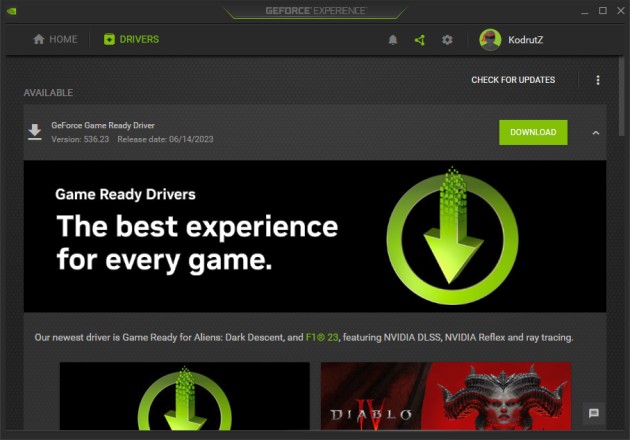 Nvidia GeForce Game Ready Driver 536.23 brings support for 8 new G-Sync compatible monitors and optimizations for F1 23 alongside Aliens: Dark Descent