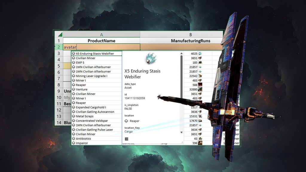 EVE Online’s Excel integration is live: Pretend spaceships, real spreadsheets