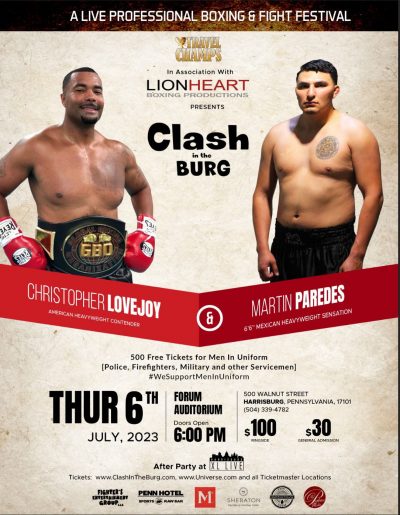 500 Free “Clash In The Burg” Boxing Tickets In Appreciation of Servicemen